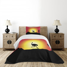 Running Animal Silhouette Bedspread Set