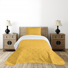 Retro Orange Birds Bedspread Set