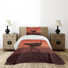 Sunset Silhouette Wild Bird Bedspread Set