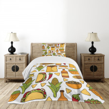 Latin Food Chili Taste Taco Bedspread Set