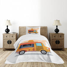 Mexican Food Delivery Truck Bedspread Set