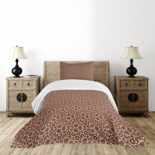 Retro Floral Petal Motif Bedspread Set