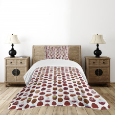 Bakery Sweets Patterns Bedspread Set