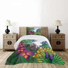 Vibrant Tropical Jungle Bedspread Set