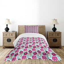 Abstract Marsala Blossoms Bedspread Set