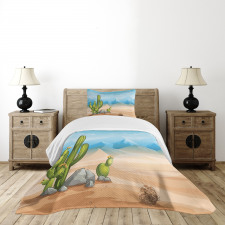 Lonely Cactus in the Desert Bedspread Set