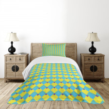 Geometric Rhombus Pattern Bedspread Set