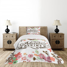 Flourishing Flower Silhouette Bedspread Set