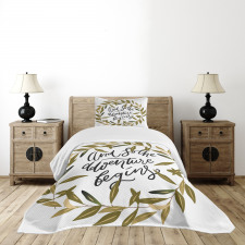 Wreath Frame Foliage Leaves Bedspread Set