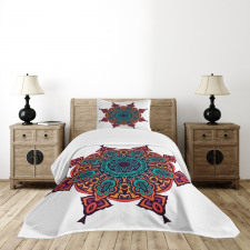 Geometric Floral Motif Bedspread Set