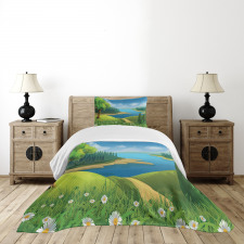 Cartoon Landscape Pattern Bedspread Set