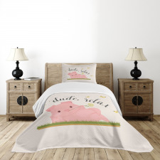 Pot Belly Pink Piglet Bedspread Set