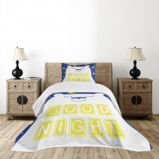 Polar Bear Night Text Bedspread Set