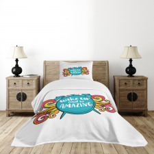 Wake up and Be Text Bedspread Set