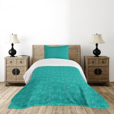 Retro Design Bikes Pattern Bedspread Set