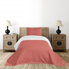 Warm Colored Arrangement Bedspread Set