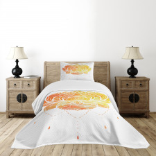 Lotus Flower in Boho Pattern Bedspread Set