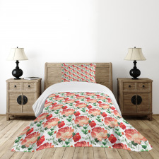 Traditional Russian Roses Bedspread Set