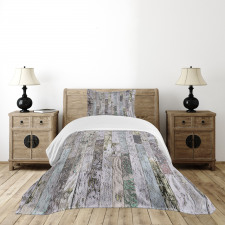 Pastel Oak Timber Boards Bedspread Set