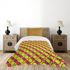 Circles in Vivid Tones Simple Bedspread Set