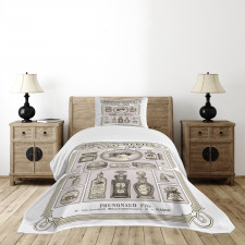 Retro Style Perfumeries Bedspread Set