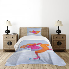 Skating Animal with a Nut Bedspread Set