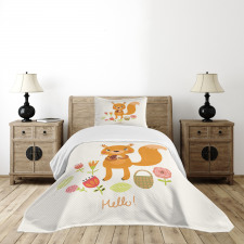 Funny Animal Saying Hello Bedspread Set