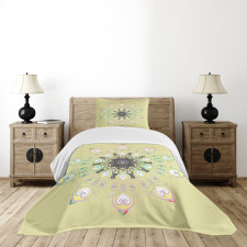 Round Whimsical Background Bedspread Set