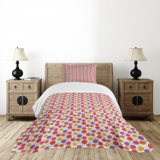 Doodled Spring Flower Bedspread Set