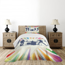 Rock Band 80s Hairstyle Music Bedspread Set