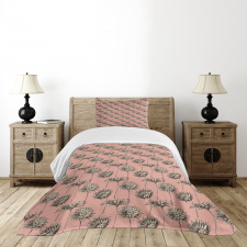 Dramatic Pink Gerbera Flower Bedspread Set