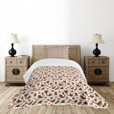 Forest Theme Crow Birds Bedspread Set