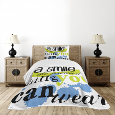 Uplifting Smile Happy Phrase Bedspread Set