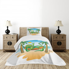 Tropical Holiday Palm Tree Bedspread Set