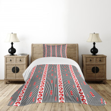 Vertical Stripes Circles Bedspread Set