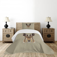 Face of a Wild Hare Realistic Bedspread Set