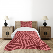 Angled Lines and Dots Bedspread Set