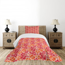 Grunge Petal Silhouettes Bedspread Set