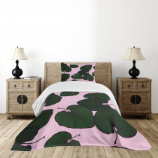 Tropical Foliage on Pink Bedspread Set