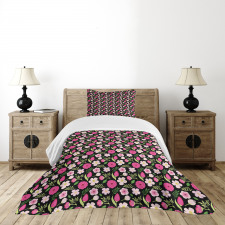 Petals Leaves and Stalks Bedspread Set