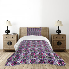 Doodle Style Brush Strokes Bedspread Set