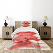 Female Blowing Kisses Bedspread Set