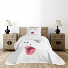 Surprised Facial Expression Bedspread Set