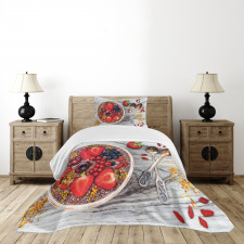 Breakfast Foods Bowl Bedspread Set