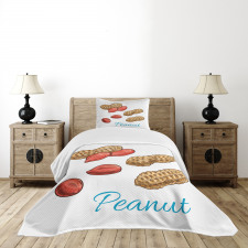 Peanut Sketch of Nut Bedspread Set