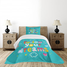 Childish Style Funny Clouds Bedspread Set