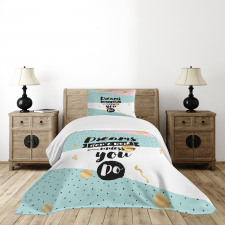 Words Abstract Hipster Retro Bedspread Set