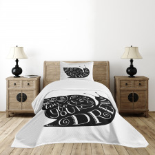 Abstract Snail Silhouette Bedspread Set