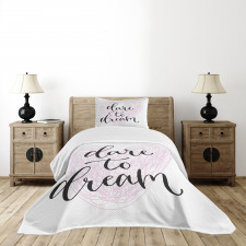 Dare to Dream Words Hearts Bedspread Set