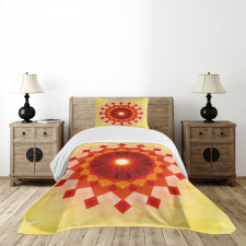 Fluorescent Rays Squares Bedspread Set